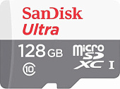 Карта памяти microSD 128Gb SanDisk Ultra Class 10 UHS-I без SD адаптера (SDSQUNR-128G-GN3MN)