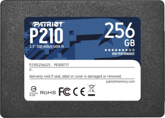 Накопитель SSD SATA 256Gb Patriot P210 (3D TLC, 500/400 Мбайт/сек)