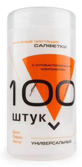 Салфетки KONOOS KBU-100 - Универсальные влажные чистящие салфетки в пластиковой тубе (100шт)