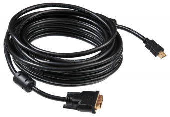 Кабель соединительный HDMI (m) < - > DVI (m), 10.0м, Buro, феррит.кольца черный