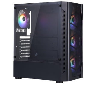 Корпус 1STPLAYER D4-BK-4F1 FRGB ATX чёрный