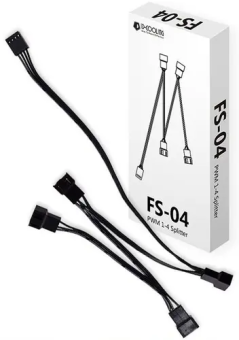 Разветвитель питания для вентиляторов 3/4 pin -  4 разъема, ID-Cooling FS-04 4-pin PWM (удлинительны