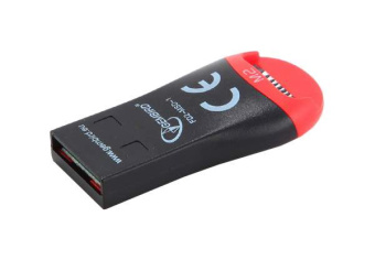 Внешний картридер USB2.0 Gembird FD2-MSD-1 microSD, черный