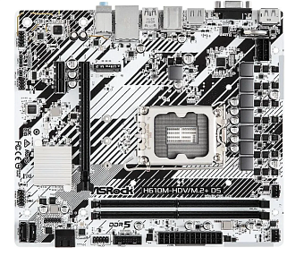 Материнская плата Socket-1700 ASRock H610M-HDV/M.2+ D5 (H610) 2*DDR5 M.2 HDMI DP VGA mATX