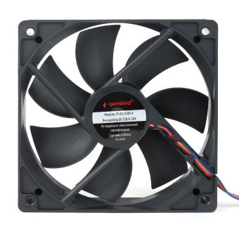 Вентилятор для корпуса 120mm Gembird D12025SM-4 (4-pin, 120x120x25mm, втулка, провод 30 см)