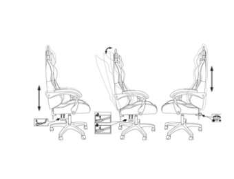 Кресло Knight Kitty Fabric (ткань, фиксация наклона спинки, крестов. пластик, до 120 кг) серый/розовый