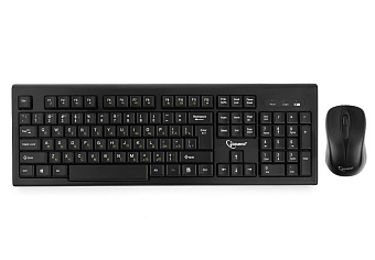 Комплект беспроводной (клавиатура+мышь) Gembird KBS-8002 Wireless (жёлтая кириллица, до 10 м) USB черный