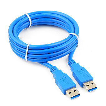 Кабель USB3.0 Am < - > Am 1.8м, Cablexpert (синий, в упаковке)