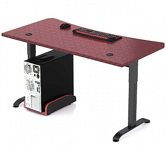 Стол компьютерный MaDXRacer ARENA GTS14 "1400х820х750" красный карбон, пиксели