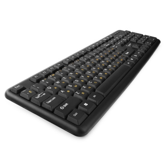 Клавиатура проводная Gembird KB-8320U (жёлтая кириллица, откидные ножки, кабель 2 метра) черный