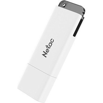 Флешка 16Gb Netac U185 USB3.0 с колпачком пластиковая, белая