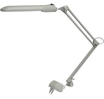 Светильник ТрансВит DELTA1, G23 11Вт, на струбцине, металл+пластик, серый