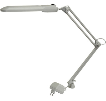 Светильник ТрансВит DELTA1, G23 11Вт, на струбцине, металл+пластик, серый