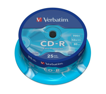 Диск CD-R 700 Mb Verbatim 52x Cake Box (25шт.)