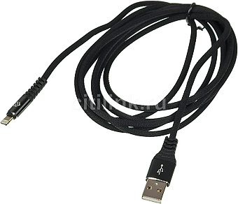 Кабель USB-A < - > Lightning, 2.0м, Digma Black