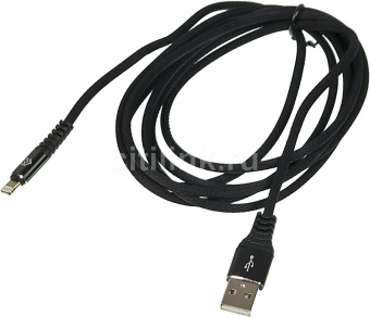 Кабель USB-A < - > Lightning, 2.0м, Digma Black