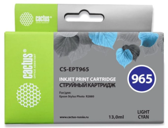 Картридж струйный CACTUS CS-EPT965, для Epson, голубой