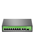 Коммутатор 10 port Digma DSP208G-2G-1S-T120 1000 Мбит/сек 8*PoE