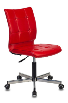 Кресло Бюрократ CH-330M (эко.кожа, без мех. качания, крест. металл, до 120 кг) Красный