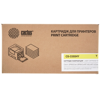 Картридж лазерный Cactus CS-C055HY для Canon, 5900 стр. желтый