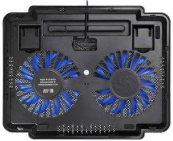 Подставка для ноутбука 14" BURO LCP140 (металл. сетка, 2*1000 об/мин, 22дБ, LED-подсветка) Black