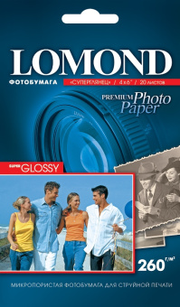Бумага Lomond [A5] суперглянцевая, 260гр/м2, 20л