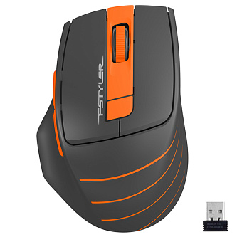 Мышь беспроводная A4Tech Fstyler FG30 2000dpi серый/оранжевый