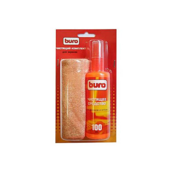 Микрофибра BURO BU-S/MF - Универсальный чистящий комплект, микрофибра, спрей для экранов и оптики