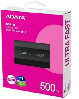 Внешний накопитель SSD .500Gb ADATA SD810 USB3.2 черный