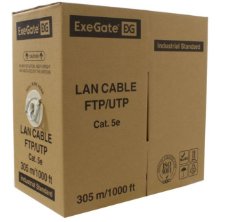 Кабель витая пара внутренний 4 пары UTP кат.5e (305м) омедненный ExeGate 25AWG