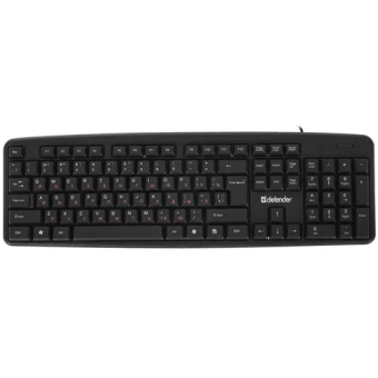 Клавиатура проводная Defender Astra HB-588 (красная кириллица, кабель 1.8м) Black