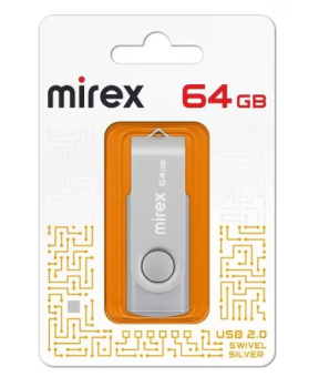 Флешка .64Gb Mirex Swivel USB серебристый