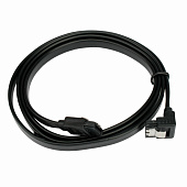 Кабель интерфейсный SATA 100см, Cablexpert, угловой, защелка, оплетка, черный