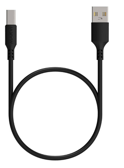 Кабель USB-C < - > USB-C, 1.0м, Maxvi MC-A02L плоский, удлиненный разъем, черный