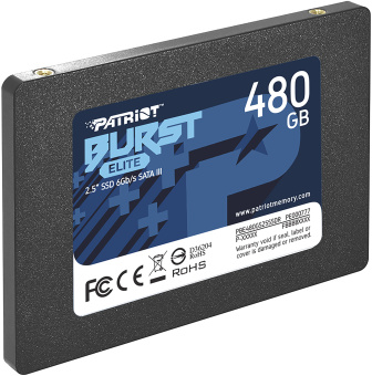 Накопитель SSD SATA 480Gb Patriot Burst Elite (SATA3, 450/320 Мбайт/сек)