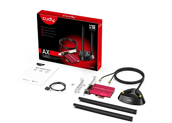 Сетевая карта PCI-E Cudy WE4000 АХ5400 Wi-Fi + Bluetooth (ант.внеш.съем)