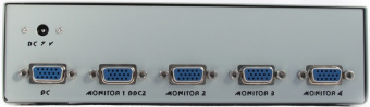 Разветвитель видеосигнала 4 port VGA (1in-->4out, 1440x1280, блок питания) Gembird GVS-124