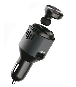 Автомобильное зарядное устройство InterStep USB 2A + Bluetooth гарнитура MBH-330