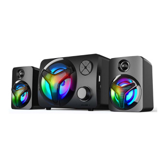 Акустическая система HIPER H-TR4(BK) FlameThrower PRO 2.1 RGB 2*3W+5W BT USB Jack 3,5 мм