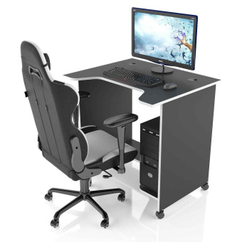 Стол компьютерный MaDXRacer XMINI XG08 "800х650х750" черный, кромка белая