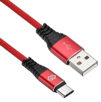 Кабель USB-A < - > USB-C, 1.2м, Digma красный