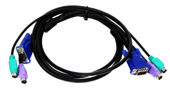 Кабель для переключателей (2xPS/2M+VGA15M-->VGA15M) 1.8м  D-Link DKVM-CB