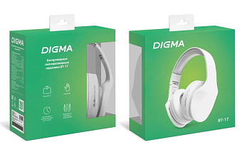 Наушники беспроводные Digma BT-17 Bluetooth, белый