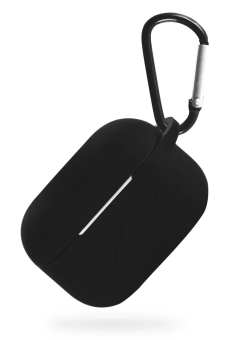 Чехол для наушников Apple Airpods Pro - Gurdini прорезиненный soft touch c карабином, черный