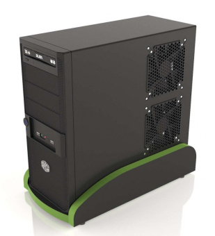 Подставка под системный блок MaDXRacer GTSB черный, кромка зеленая