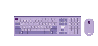 Комплект беспроводной (клавиатура+мышь) Acer OCC205 Multimedia фиолетовый