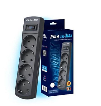 Сетевой фильтр Pilot m-MAX (4 розетки)  7.0м, серый
