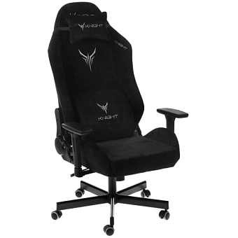 Кресло Knight N1 Fabric (ткань, мех. качания, реклайнер, крест. металл, до 150 кг) Черный