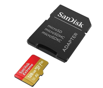 Карта памяти microSD 128Gb SanDisk EXTREME Class 10, UHS-I с SD адаптером