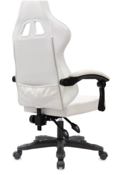 Кресло Knight Wolf RGB (экокожа/сетка, фикс. наклона спинки, крестов. пластик, до 120 кг) белый